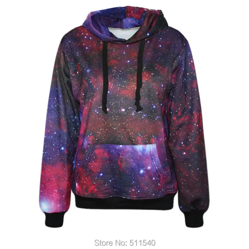 2017 Purple Space Galaxy 3d Sweatshirts Men/Women Hoodies With Hat Print Stars Nebula Autumn Winter Loose Thin Hooded Hoody Tops
