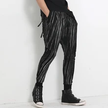 Новинка г. мужская одежда мода певица шаровары с крестами стилист личности Корейский спектакли промежности Штаны костюмы