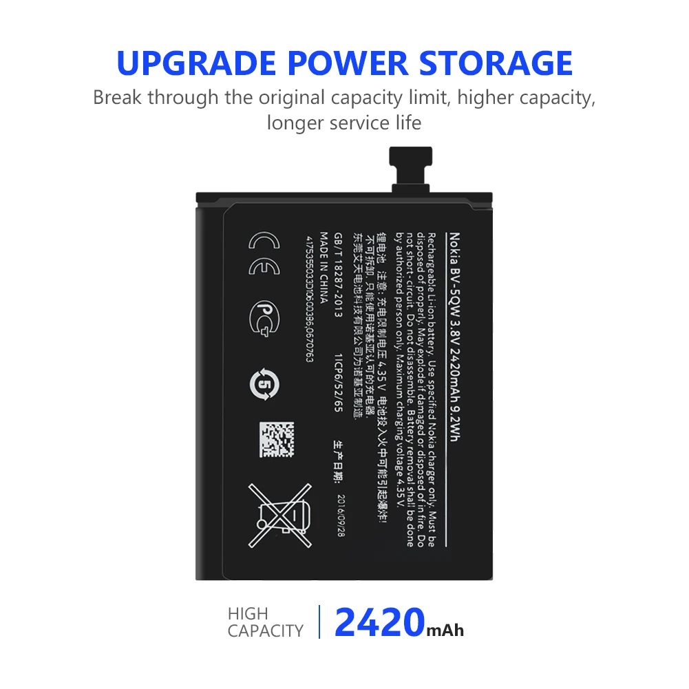 Высокое качество 3,8 V 2420 мА/ч, литий ионный Батарея BV-5QW BV5QW BV 5QW чехол с подставкой и отделениями для карт для Nokia Lumia 930 929 929+ RM927 мобильный смартфон