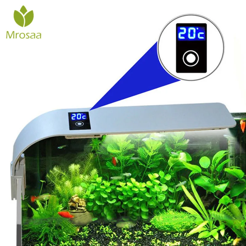 

Mrosaa Aquarium Fish Tank LED Light 15W Energy Saving Lamp EU Plug Aquatic Lightings Waterproof plants Grow Blue/White Lights