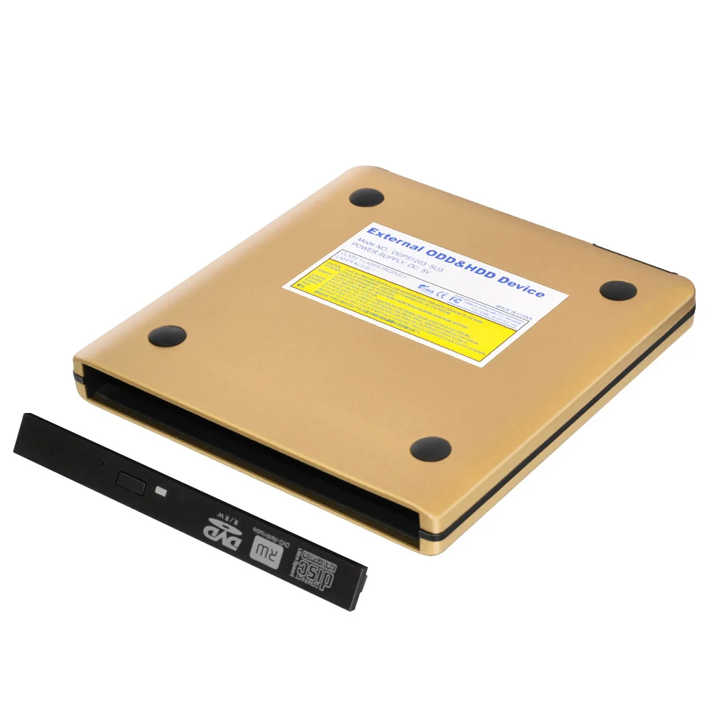 DeepFox Алюминий 12,7 мм USB 3,0 внешний DVD оптических дисков Корпус SATA II внешний DVD Case Поддержка 3,0 Гбит/с