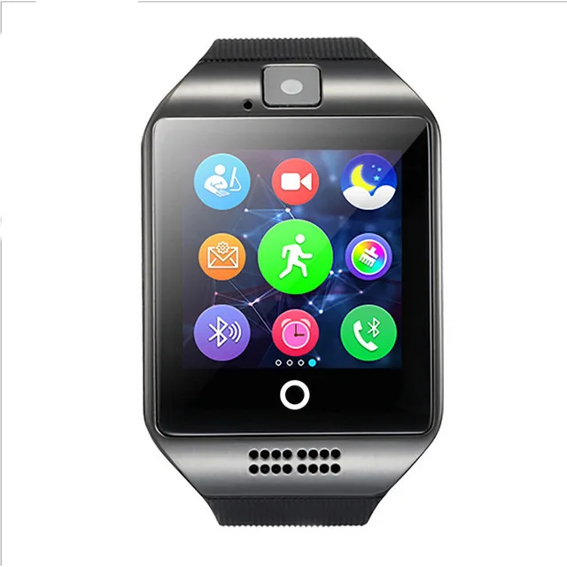 DHL, 20 шт./лот, умные часы Q18 с камерой, FM, Facebook, SMS, MP3, Bluetooth, умные часы, поддержка sim-карты, для IOS, apple, Android
