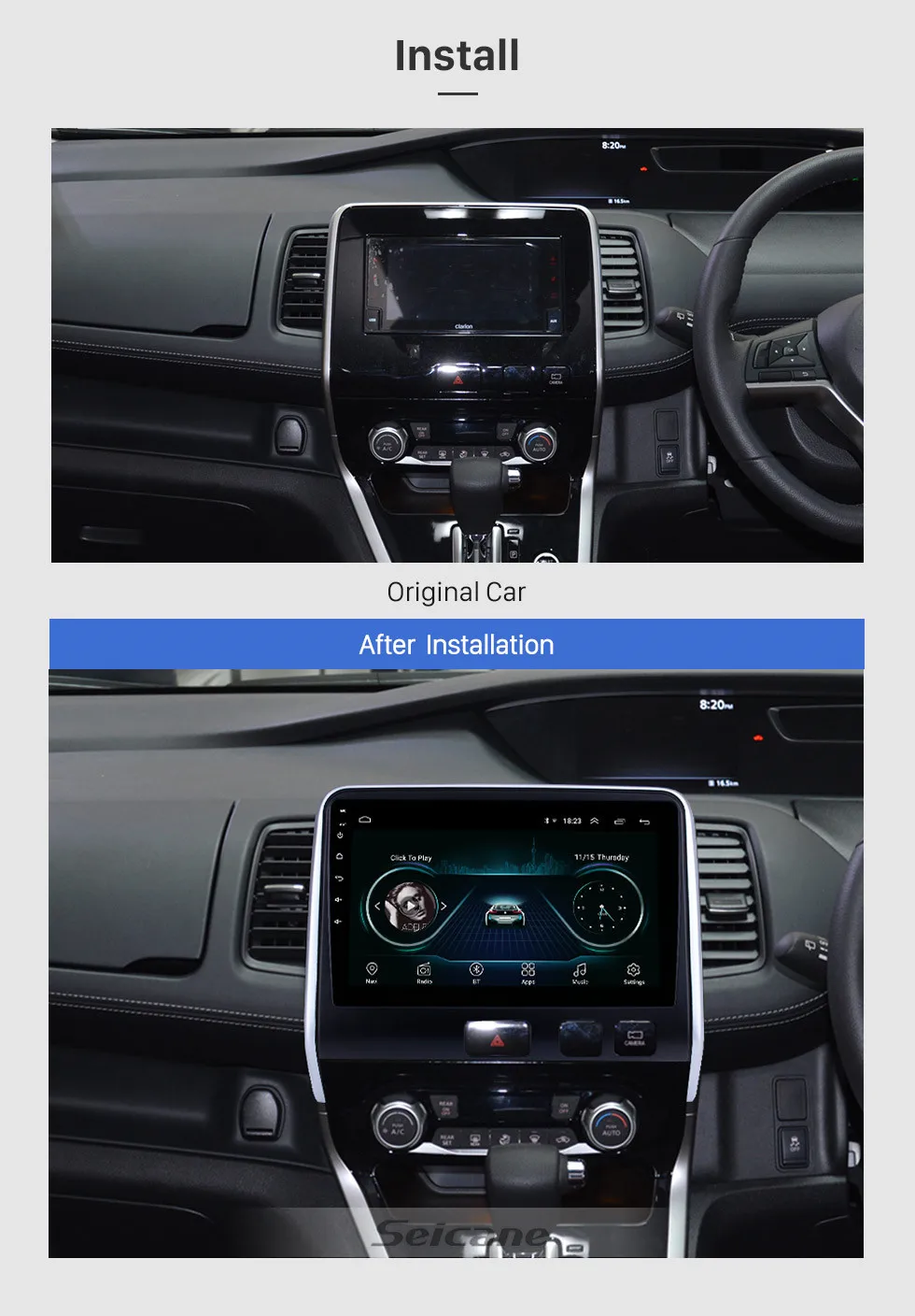 Top Seicane Android 8.1 10.1 inch Car Radio Wifi GPS Stereo For 2016-2018 Nissan Serena Head Unit Support Steering Wheel Control 17