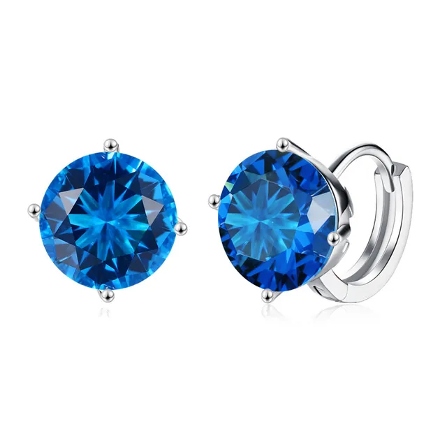 Luxucy Royal Blue Natural Stone Cubic Zircon Ear Clip Luxucy Royal Blue Natural Stone Cubic Zircon Ear Clip Earrings For Women Piercing Wedding