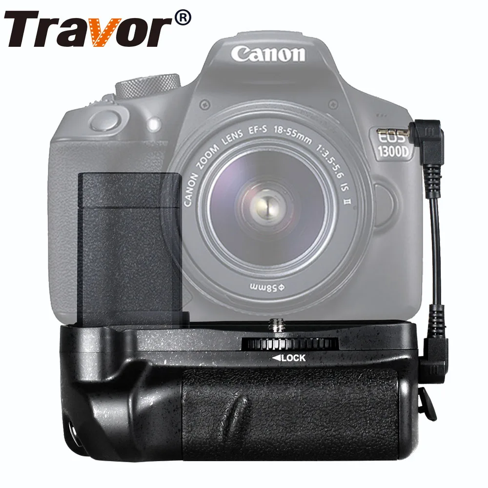 Travor Батарейный держатель для canon 1100d 1200d 1300d Rebel T3 T5 T6 EOS Kiss X50 DSLR камеры+ 2 шт. LP-E10+ 2 шт. ткань для объектива