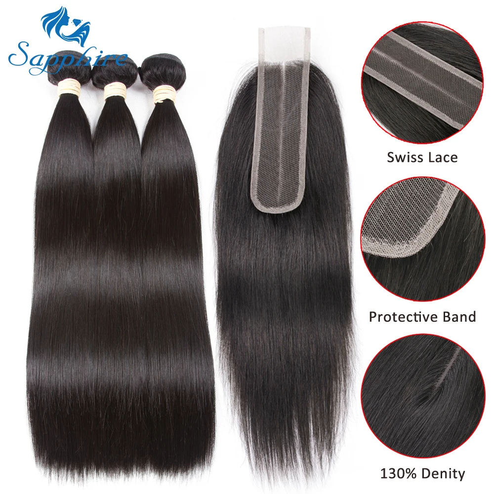 Sapphire Hair Malaysian Human Hair Bundles With Closure Hair Extension Straight Hair Bundles With Closure 2*6 Free Part Closure Sapphire Hair Malaysian Human Hair Bundles With Closure Hair Extension Straight Hair Bundles With Closure 2*6 Free Part Closure