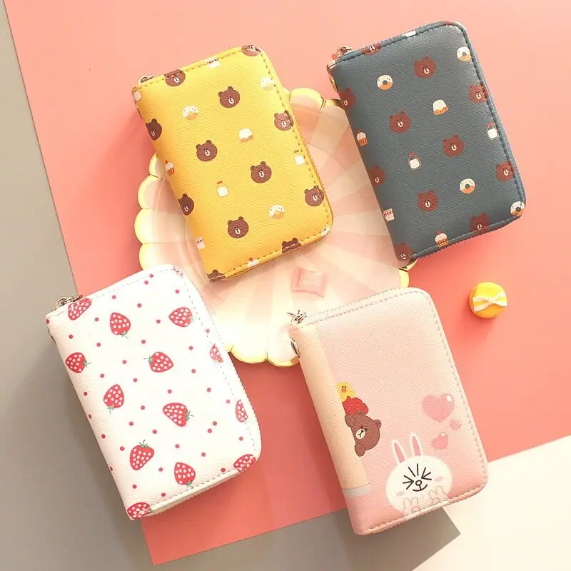 Короткий кошелек Bear Rabbit с принтом фруктов для монет девочек студенческий