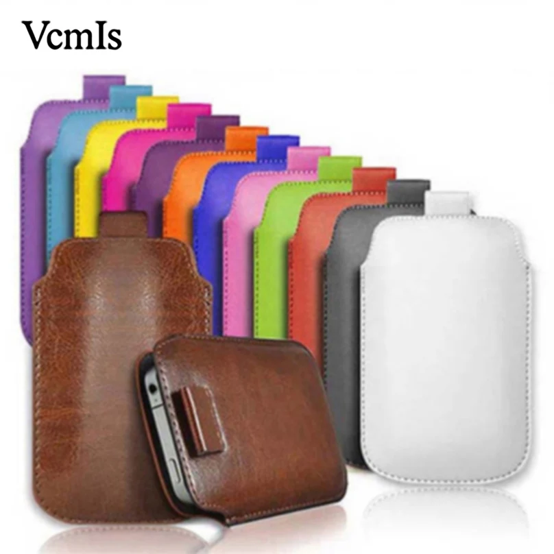 

For Micromax Bolt Q354 PU Leather Pull Tab Sleeve Bag For Micromax Canvas 5 Lite Q462 Phone Cases Universal Protective Pouch
