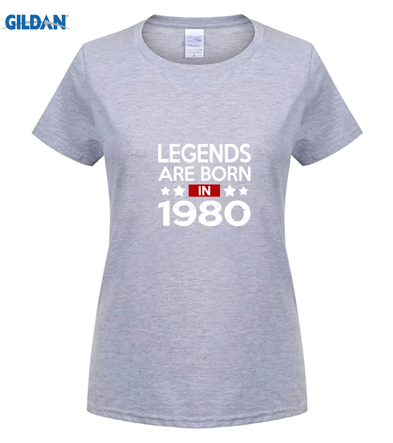 Camiseta винтажная рубашка Legends Are Born In 1980 Футболка мужская унисекс футболка 80s ретро брендовая одежда топы хипстерские футболки - Цвет: women Light grey