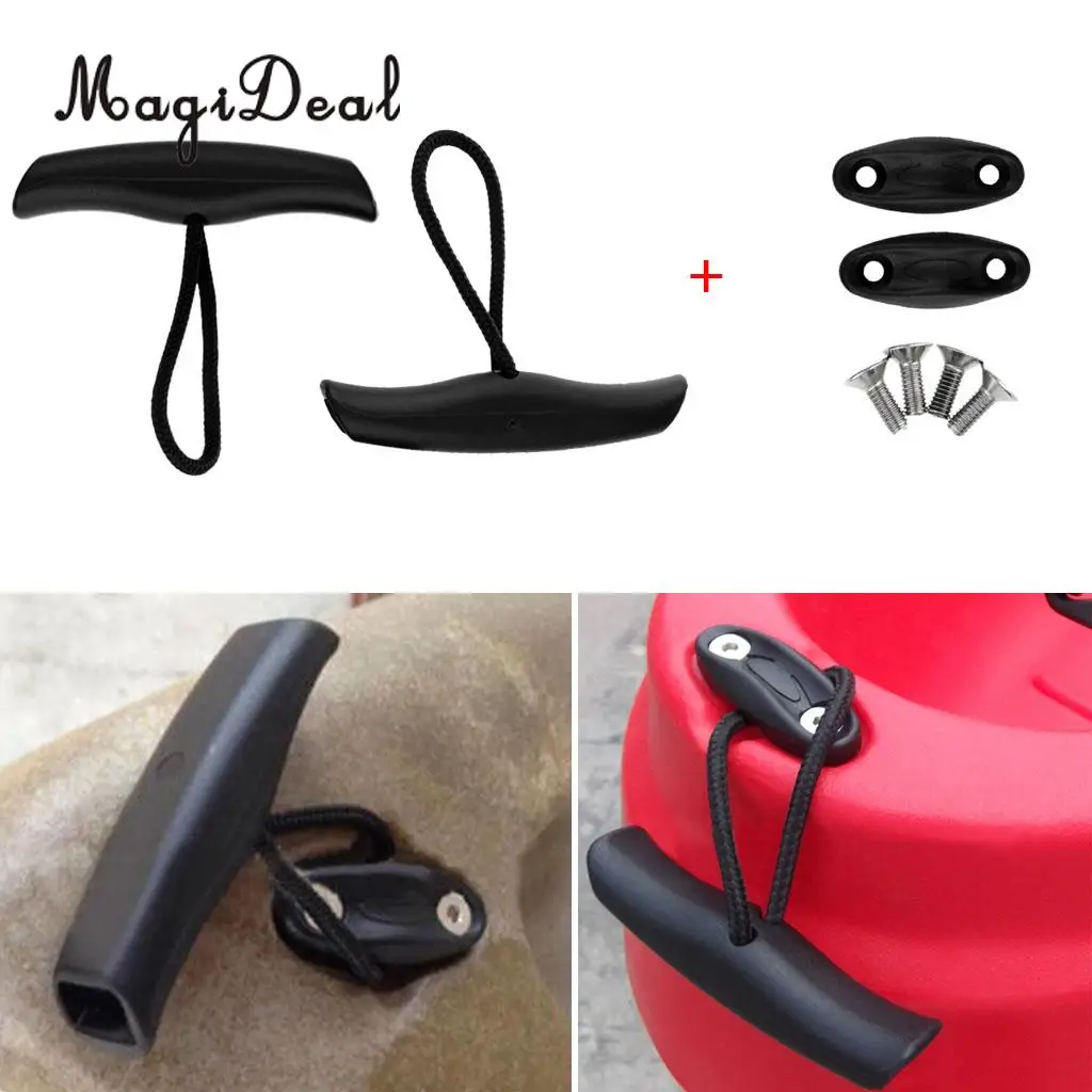 MagiDeal Hot 2Pcs Canoe Kayak Boat Toggle Carry Grip Handle With Cord