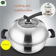 Многофункциональный паровой горячий горшок из нержавеющей стали, 6 литров, 30 см, утолщенный многоцелевой паровой горшок для морепродуктов, большая Горячая супница