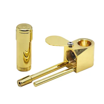 

HORNET Premium Brass Metal Proto Smoking Pipe 12MM Metal Bowl Storage Proto Pipe Type Stash Storage Cylinder Chamber Pipe