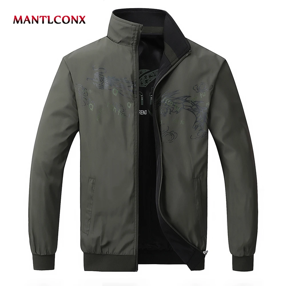 MANTLCONX 2019 Новинка весны Для мужчин s модный принт куртка ветровка Для Мужчин's Куртка для открытого воздуха Повседневное большой Размеры
