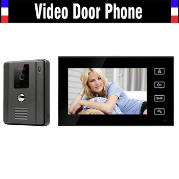 

7 Inch LCD Monitor Door Video Phone Kit Video Doorbell Intercom System Waterproof Night Vision 1 Camera 1 Monitor for villa home
