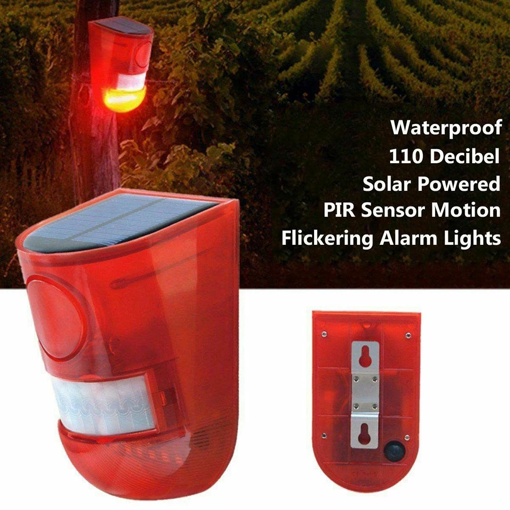 

Security Light Solar Powered Simulated Dummy Alarm Wireless Warning Anti-Theft Caution Lamp LED Flashing Imitation