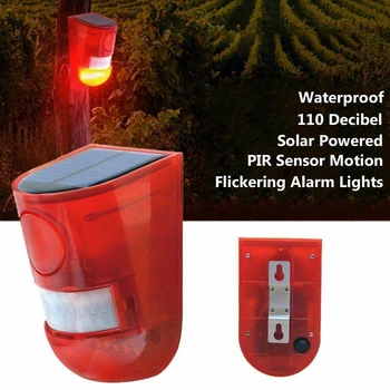 

Security Light Solar Powered Simulated Dummy Alarm Wireless Warning Anti-Theft Caution Lamp LED Flashing Imitation