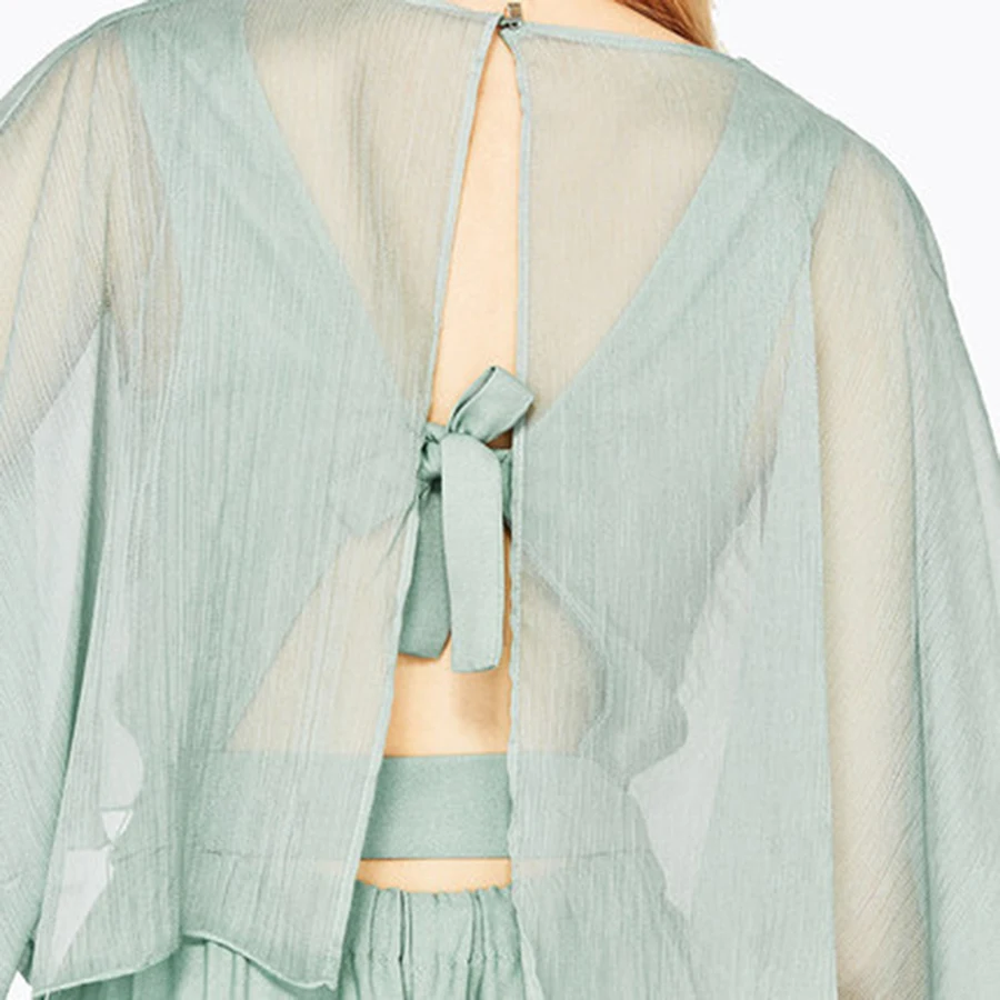 Wide Leg Loose Long Sleeve Chiffon Jumpsuit womanSummer Lace Body Clothing Yenisey Backless Elegant Jumpsuit Boho Long 70B0207