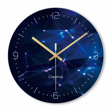 

Starry Sky Wall Clock Universe Galaxy Silent Movement Wall Clock Children Room Museum Decorative Clock Quartz Hanging Clock