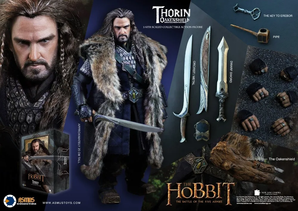 Игрушки Асмус Хоббит король под горой гном Торин окенщит 1/6 фигурка|cloth shelf|figure