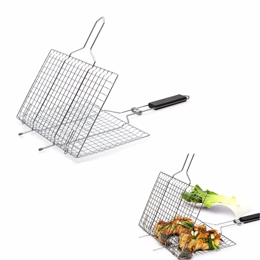 BBQ Barbecue Grill Basket Grilling Basket Pan for for Fish,Vegetables