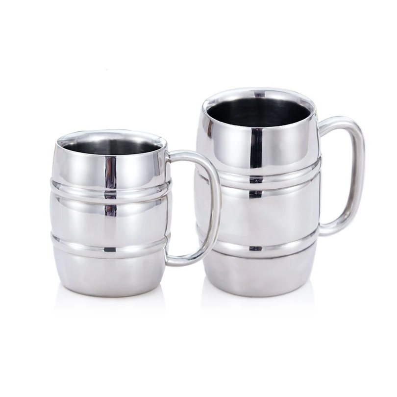 Stainless Steel Beer Mugs Milk And Coffee Mugs Thickened Double Wall Tea Cups Big Travel Mug Camping Mugs With Handle 350ml550ml Steel Beer Mugs Stainless Steel Beer Mugmug Milk Aliexpress