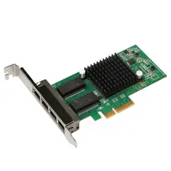 DIEWU I350-T4 PCI-E x4 сервер 4 Порты и разъёмы RJ45 Gigabit Ethernet сетевой адаптер i350t4 1000 Мбит/с сетевой карты NIC