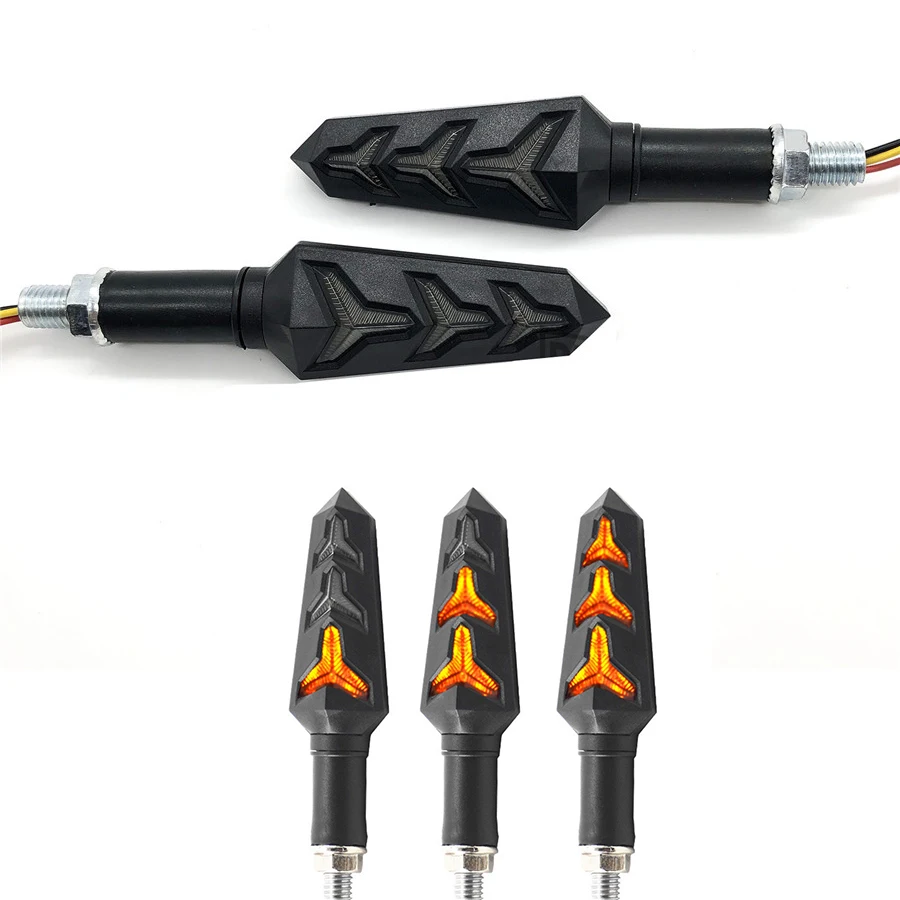 

2pcs Fish Bone Style Flowing Motorcycle LED Turn Signal Blinker Light Indicator Lights Universal