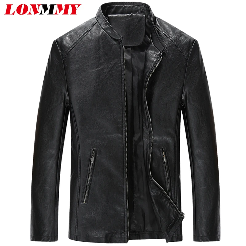 LONMMY искусственная кожа jaket для мужчин PU кожаные пальто Мужская Верхняя одежда
