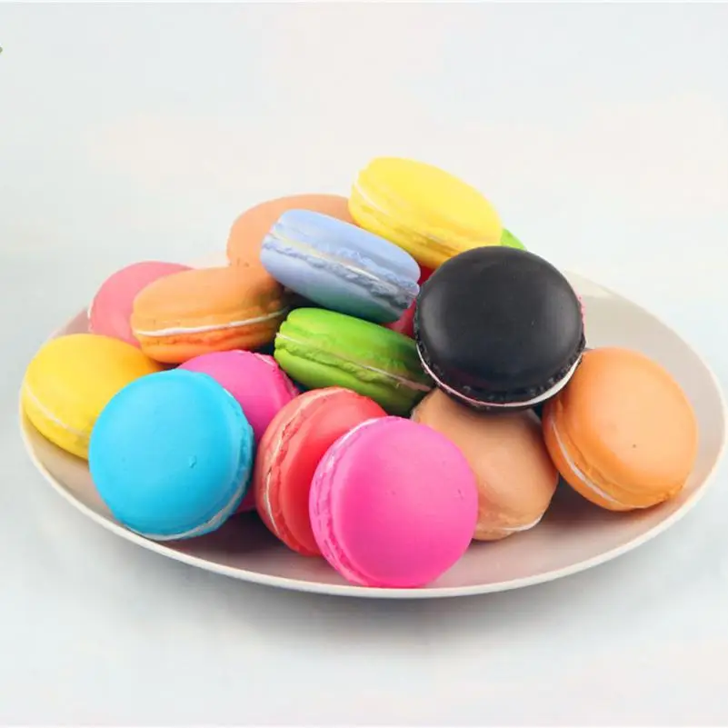 Simulation Macaron Pretend font b Toys b font Macaron Food Squishy Super Slow Rising Kid font