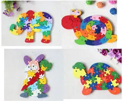 Мульти-стиль 26 алфавитов Паззлы детская 3D деревянные головоломки Игрушечные лошадки раннего образования Игрушечные лошадки подарок слон