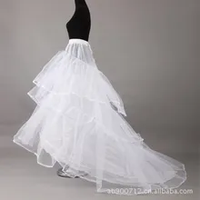 Белый черный кринолин Свадебная Нижняя юбка 2 Обручи с Часовня Поезд для свадебное платье
