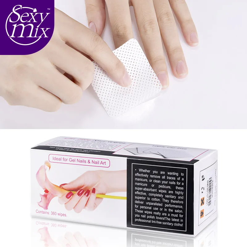 

SEXY MIX 360pcs/Box Nail Tools Bath Manicure Pedicure Gel Nail Polish Remover Lint Free Nail Wipes Cotton Nails Lint Pads Paper