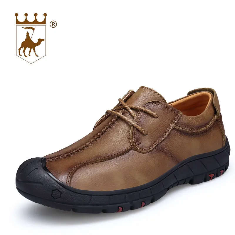 

BACKCAMEL Men's Leather Shoes Breathable Outdoor Casual Shoes Male British Men Low Lace Comfortable Shoes High Quality Size38-44