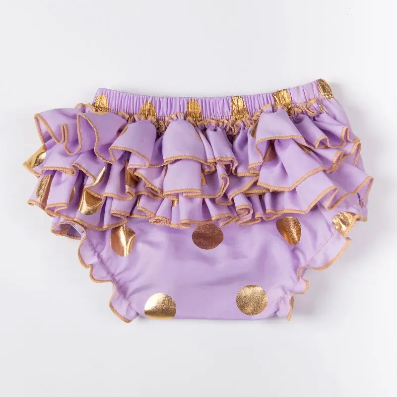 2015 popular plain Gold Glitter Polka Dot baby bloomers baby girls