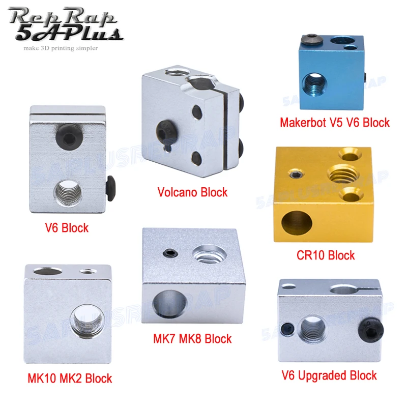 3D ملحقات الطابعة ساخنة كتلة Makerbot MK8 MK10 V5 V6 بركان ل رأس الطباعة الطارد J-رئيس الألومنيوم كتلة 3D ملحقات الطابعة ساخنة كتلة Makerbot MK8 MK10 V5 V6 بركان ل رأس الطباعة الطارد J-رئيس الألومنيوم كتلة
