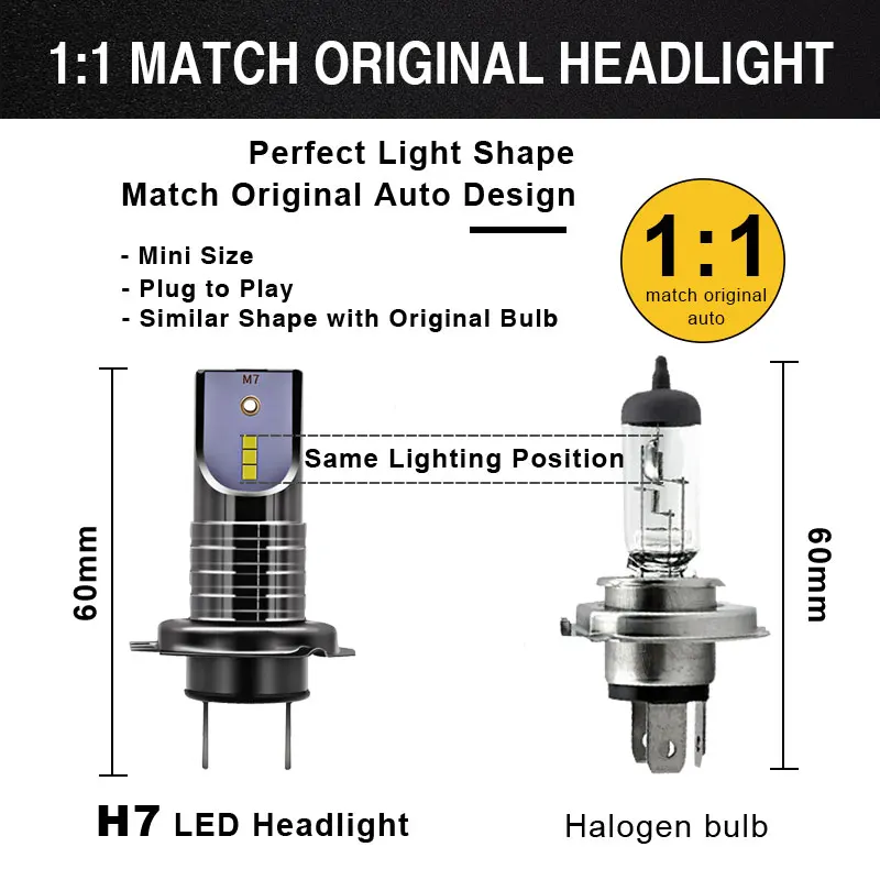 2 шт. светодио дный H7 светодиодные фарылампы для авто 10000LM/лампы CSP чип мини H11 HB3 HB4 автомобиля светодио дный свет резки линии фары 12В 24В стайлинга автомобилей противотуманные фары led лампа для авто