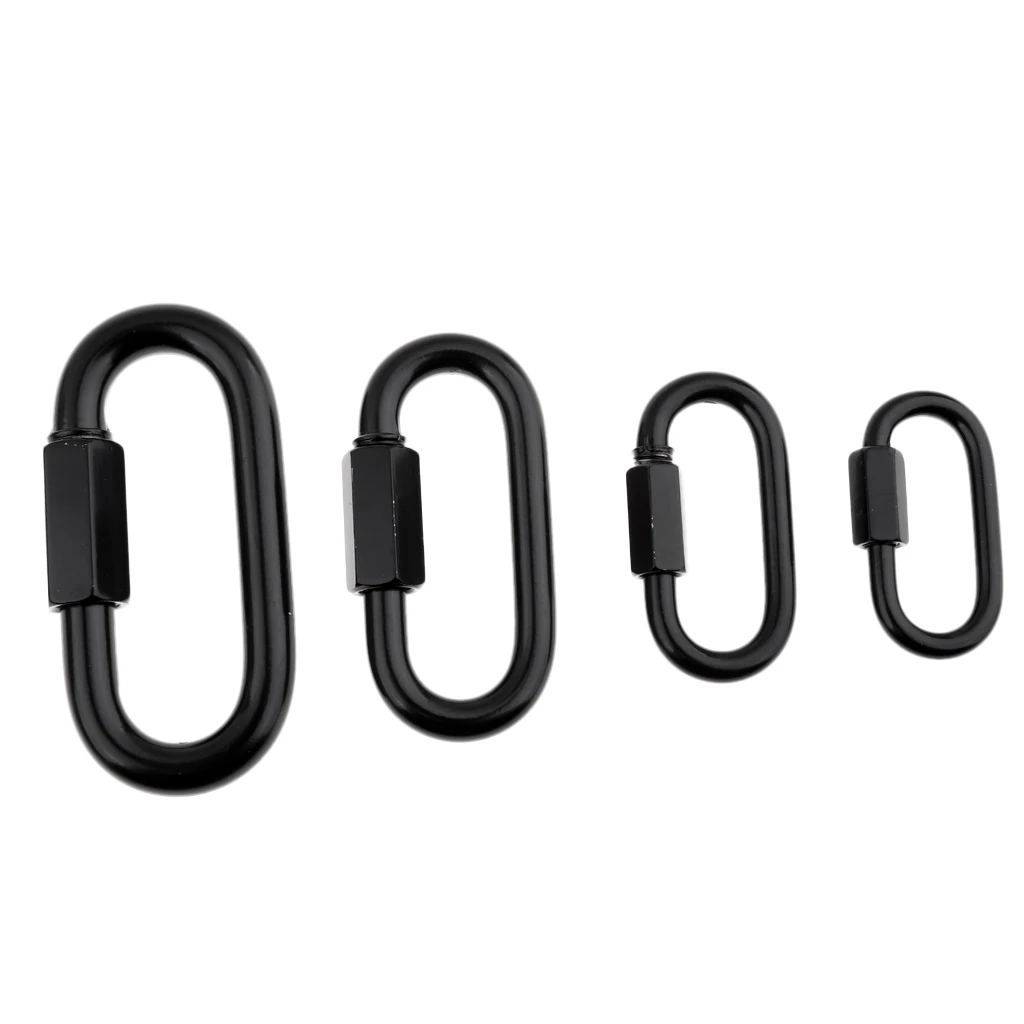 Quick Repair Link Chain Extend Screw Lock Fastener Carabine Rope Hook Round