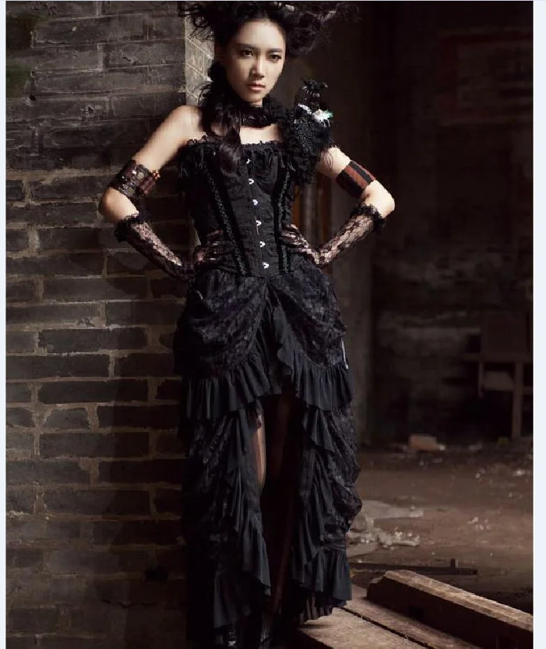 

Hot Sale Steampunk Women Party Skirt Fashion Lace Sexy Gothic Skirt