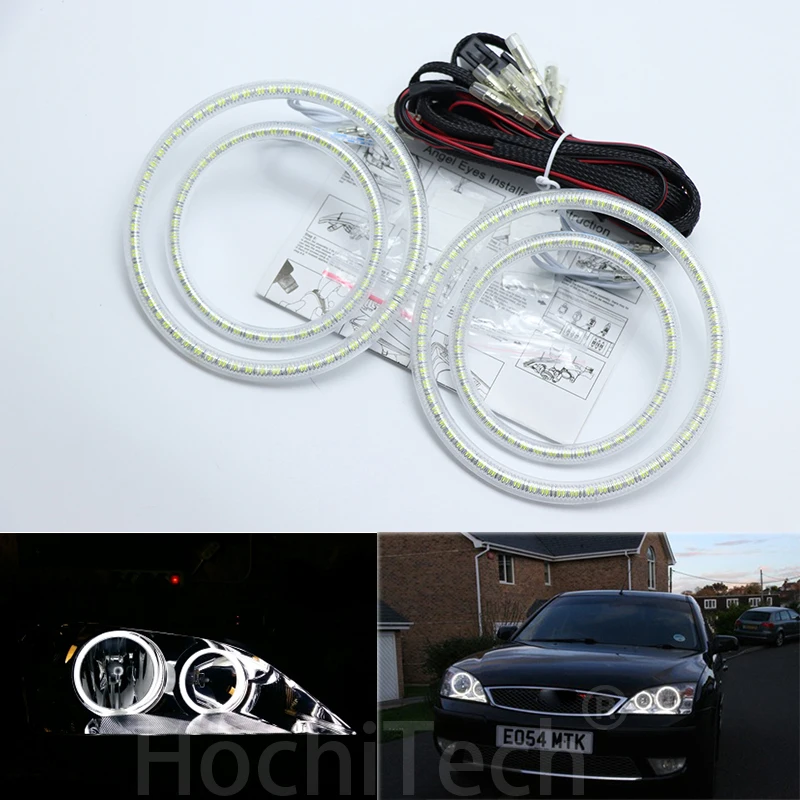 Для FORD Mondeo MK3 2001 2007 ультра яркие SMD белые светодиодные глаза ангела лм 12 В Комплект