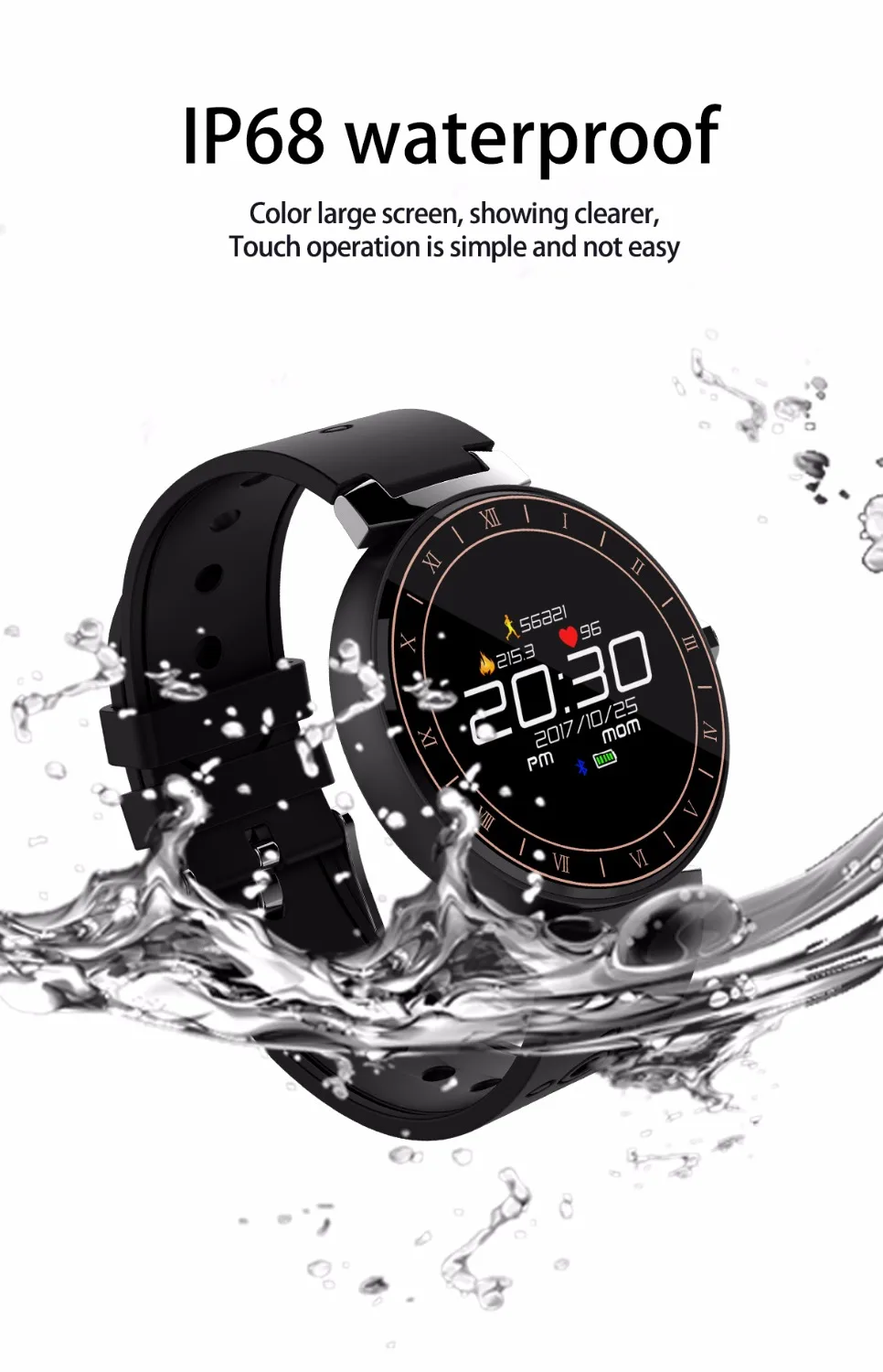 Fitness Tracker band Smart bracelet IP68 Waterproof Heart Rate Monitor Sport Wristband for Android IOS PK xiaomi mi band 3 Fitness Tracker band Smart bracelet IP68 Waterproof Heart Rate Monitor Sport Wristband for Android IOS PK xiaomi mi band 3
