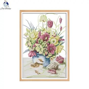 

Joy Sunday Flowers and bird Counted Cross Stitch kits DIY 14CT and 11CT For Embroidery Home Decor Needlework factory wholesale