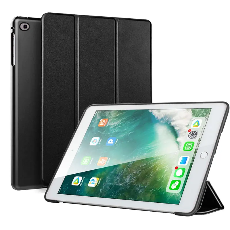 ZNP для iPad Air 2 1 чехол 9,7 Funda силиконовый мягкий тонкий чехол из искусственной кожи для iPad чехол 6-го поколения - Цвет: Black