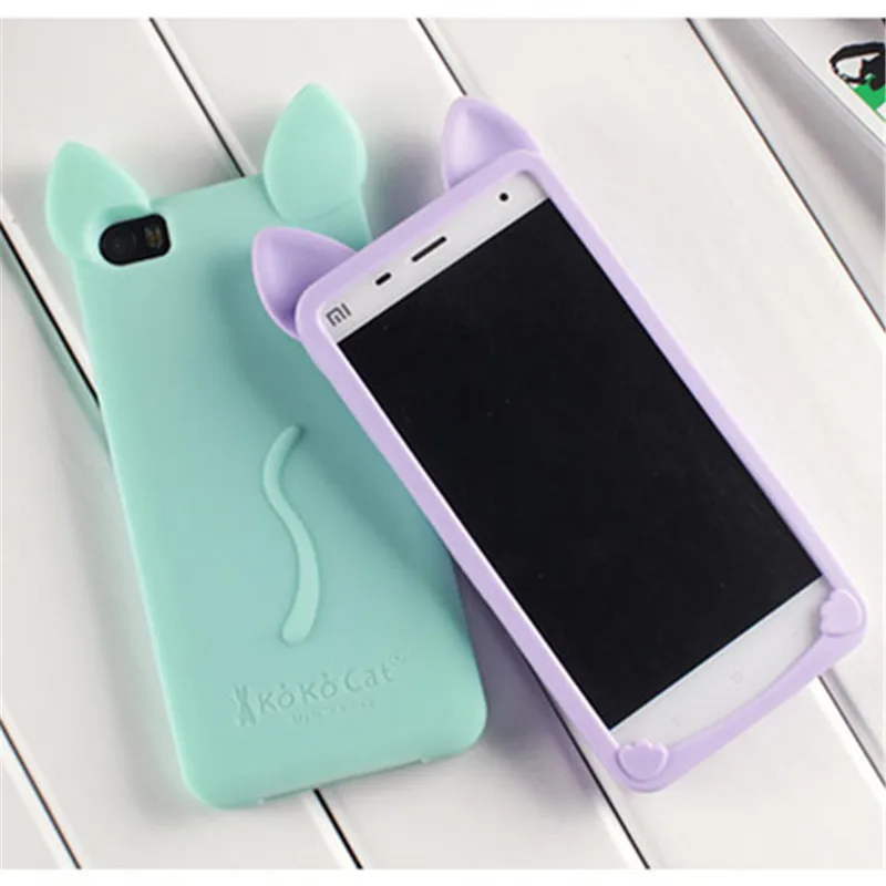 

Luxury Soft Lovely Silicon Case For Xiaomi Mi5 Mi4C Mi4 Mi3 Cover 3D Cartoon Cat Design TPU Cover Cases For Xiaomi Mi5 Mi 4C 4