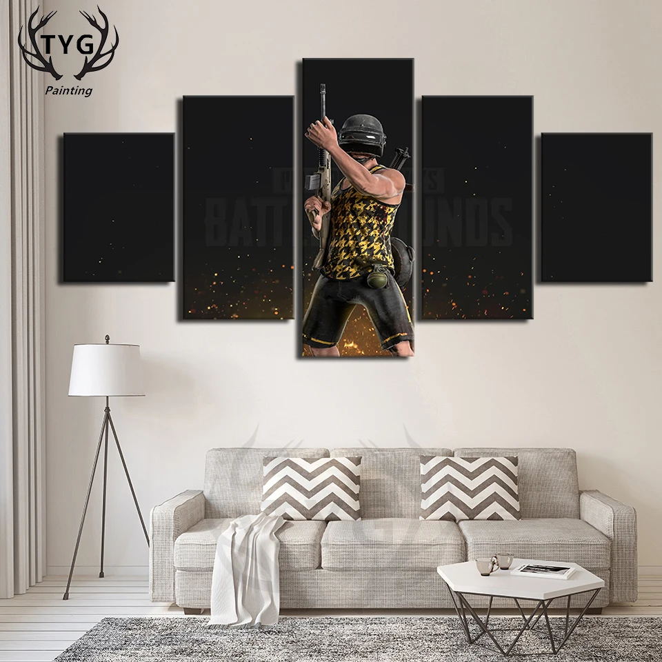 Internet cafes wall High Quality Decorative PUBG Posters Eat chicken Figure Games 5 Pieces Canvas Paintings For Living Room TYG Internet cafes wall High Quality Decorative PUBG Posters Eat chicken Figure Games 5 Pieces Canvas Paintings For Living Room TYG