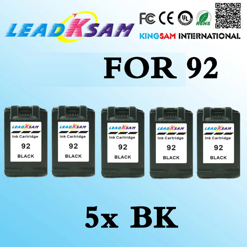 4-Pack Compatible HP 92 Black And HP 93 Color Ink Cartridges – Remanufactured For Photosmart 7830, 7838, 7850, And More