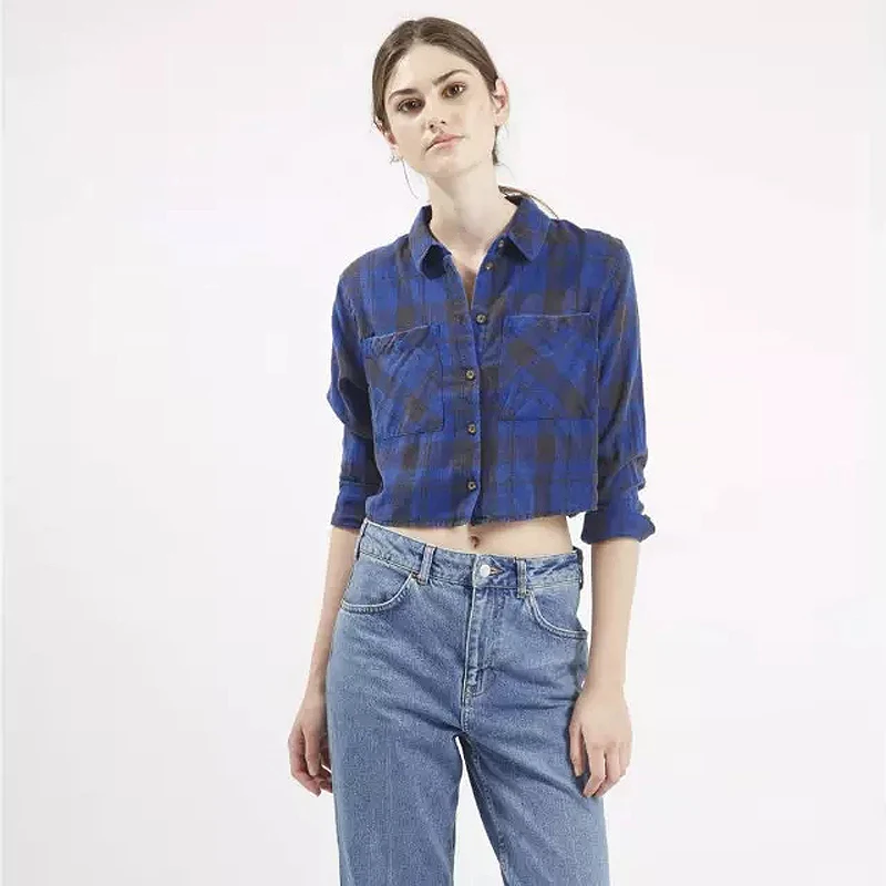 Brand Designer Style Bright font b Tartan b font Check Shirts Women 100 Cotton Short Plaid