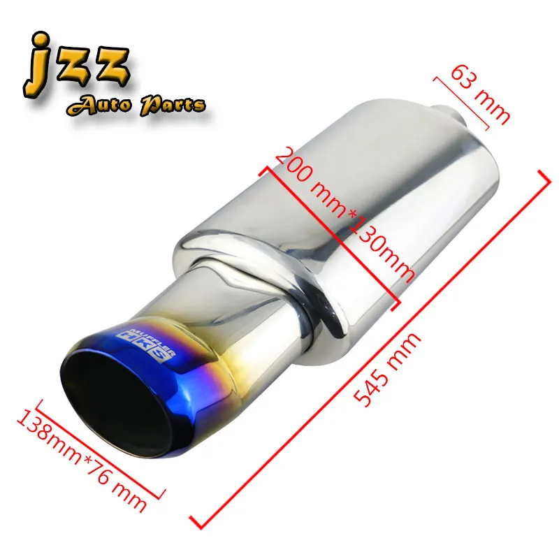 High Quality Stainless Steel Blue Burnt Autos Dual Exhaust Muffler Pipe Tailpipe