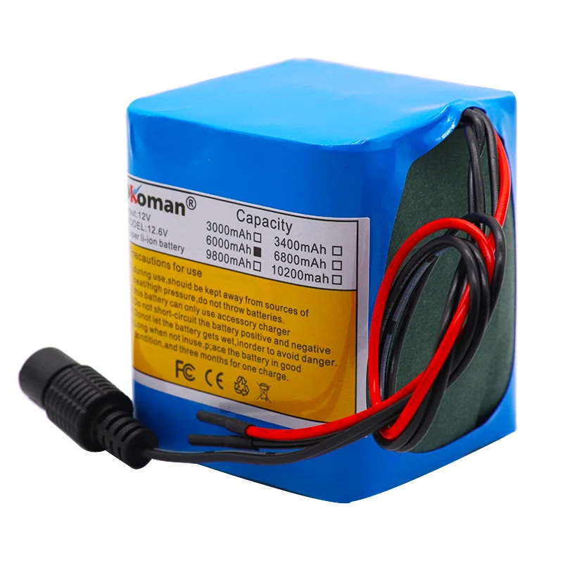 Okoman аккумулятор большой емкости 12V 6000mAh 18650 литий ионный 6Ah DC12.6V портативный