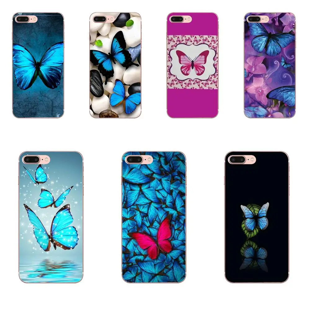 For Xiaomi Redmi Mi Note 7 8 9 SE Pro Lite Go Play High Quality Phone Cover Beautiful Blue Butterfly | Мобильные телефоны и