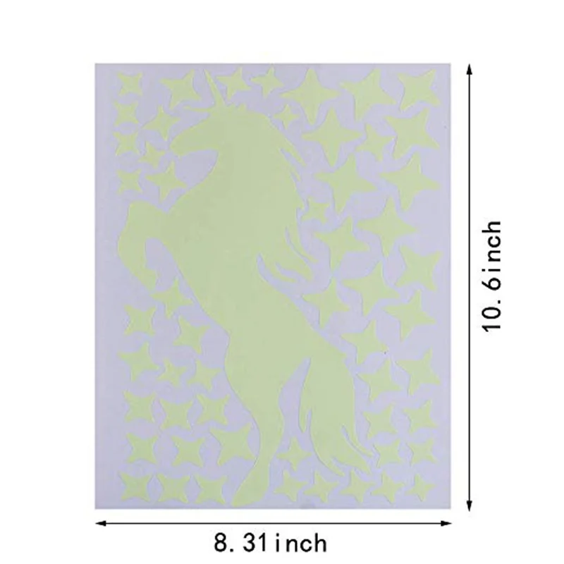 Единорог Наклейки на стены светится в темноте Единорог звезды сказочные наклейки на стену Феи для DIY детей девочек спальня дома детская комната